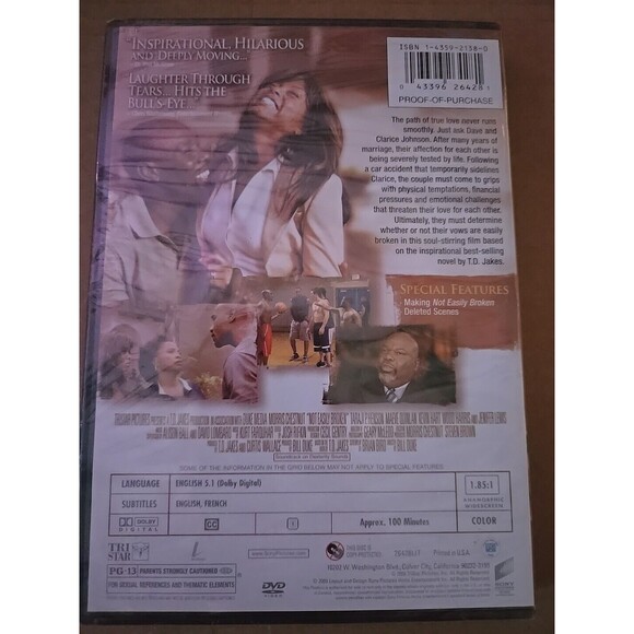 Not Easily Broken (DVD, 2009) PG13 100 Min Color With Special Features - Picture 2 of 2